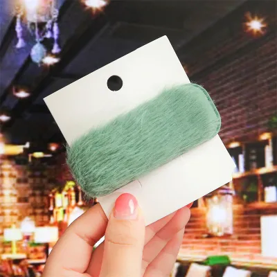 Fashion New Geometric Plush Women Hair Clip Square Oval Rectangle