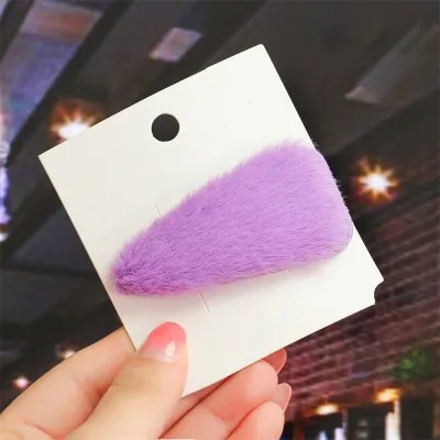 Fashion New Geometric Plush Women Hair Clip Square Oval Rectangle