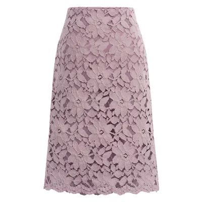 S-6XL Plus Size Elegant Women Lace Mesh Decor Bodycon A-Line Skirts