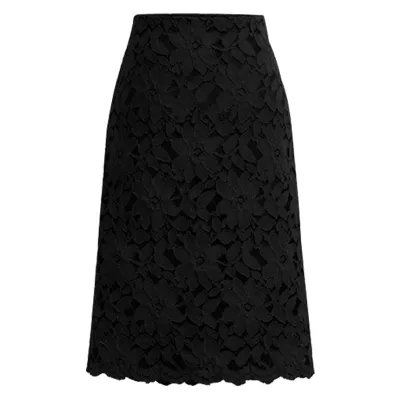 S-6XL Plus Size Elegant Women Lace Mesh Decor Bodycon A-Line Skirts
