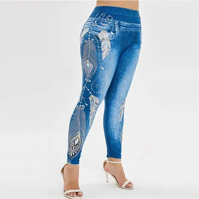 S-5XL Plus Size Women Sexy Hip-lifting Skinny Cropped Leggings