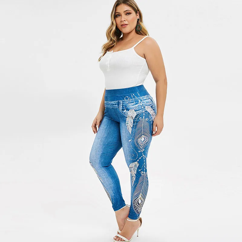 S-5XL Plus Size Women Sexy Hip-lifting Skinny Cropped Leggings