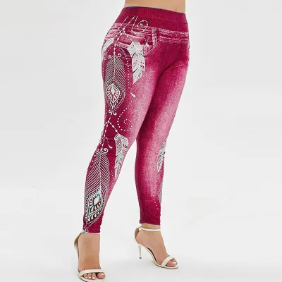 S-5XL Plus Size Women Sexy Hip-lifting Skinny Cropped Leggings