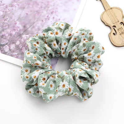 Lovely Daisy Flowers Print Chiffon Elastic Hair Band