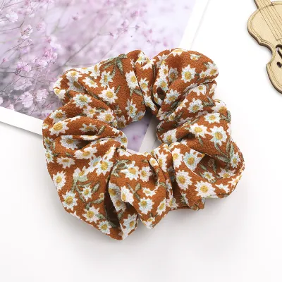 Lovely Daisy Flowers Print Chiffon Elastic Hair Band
