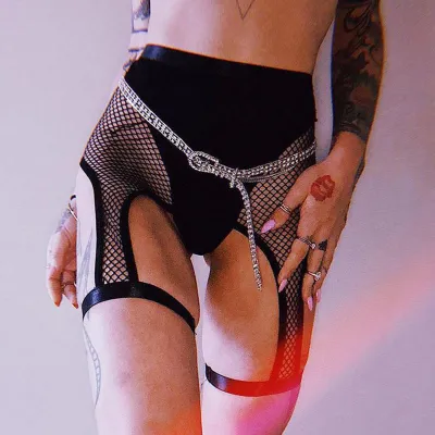 S-XL Sexy Hollow Out Mesh Patchwork Women Shorts