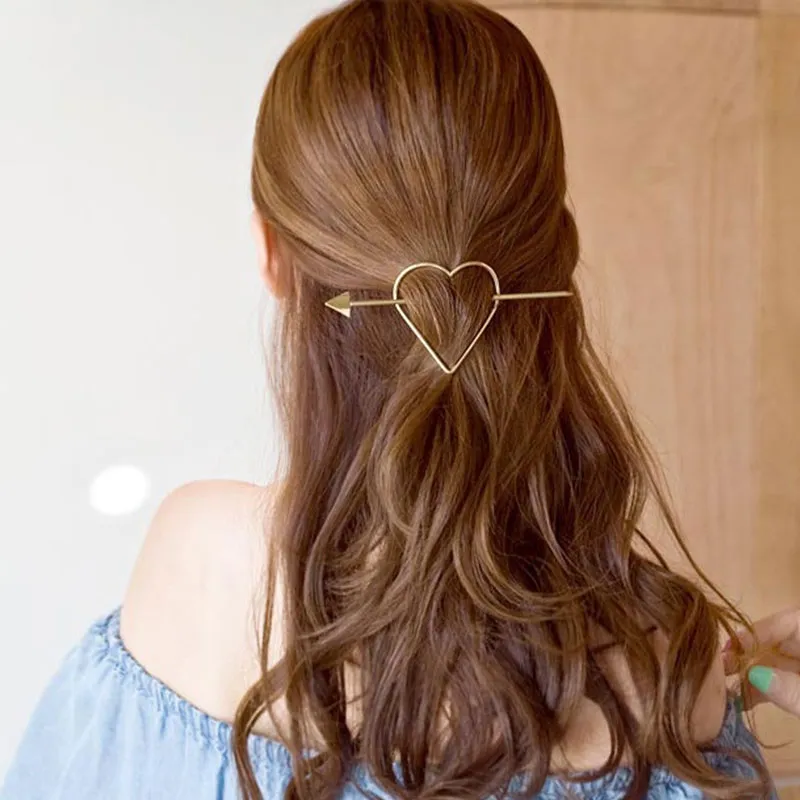 Women Hollow Out Star Heart-shape Arrow Alloy Bobby Pins