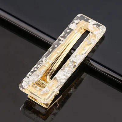Women Candy Color Geometric Shape Acrylic Hair Clip