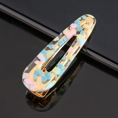 Women Candy Color Geometric Shape Acrylic Hair Clip