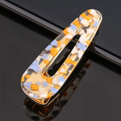 Women Candy Color Geometric Shape Acrylic Hair Clip
