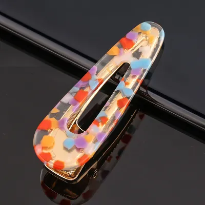 Women Candy Color Geometric Shape Acrylic Hair Clip