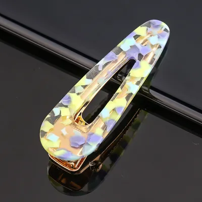 Women Candy Color Geometric Shape Acrylic Hair Clip