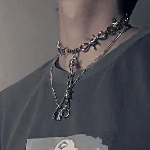 Punk Style Thorns Shape Chain Men Necklace