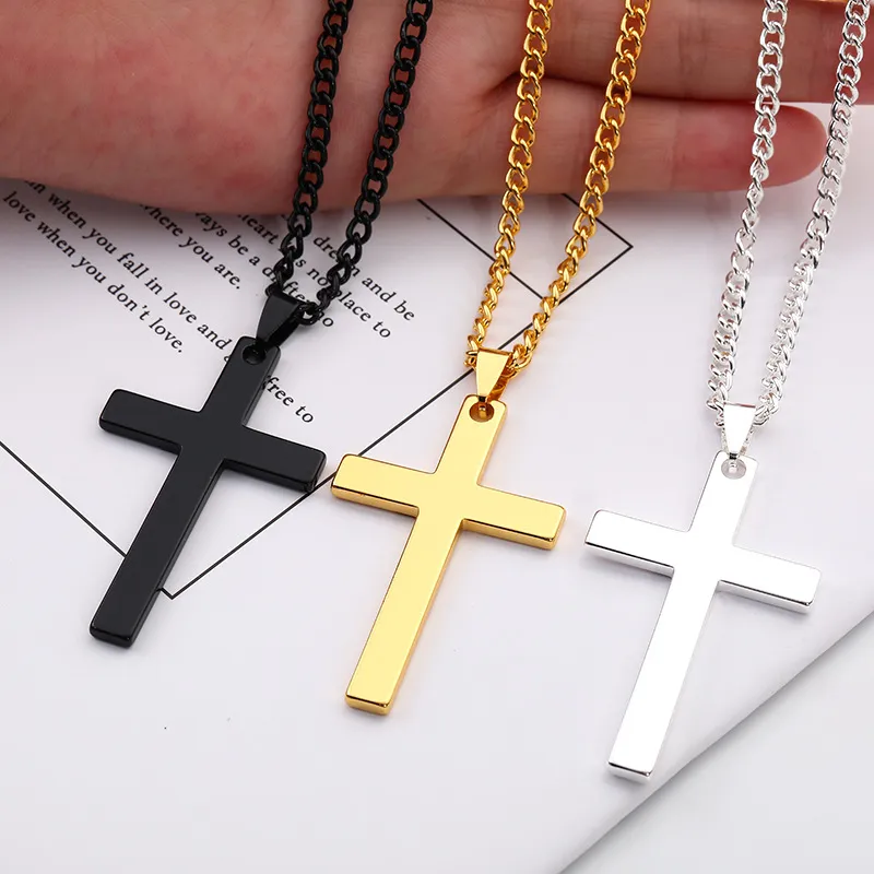 Men's Classic Cross Pendant Stainless Steel Necklace
