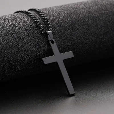 Men's Classic Cross Pendant Stainless Steel Necklace