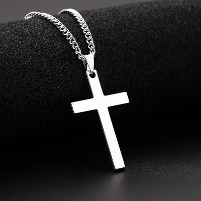 Men's Classic Cross Pendant Stainless Steel Necklace