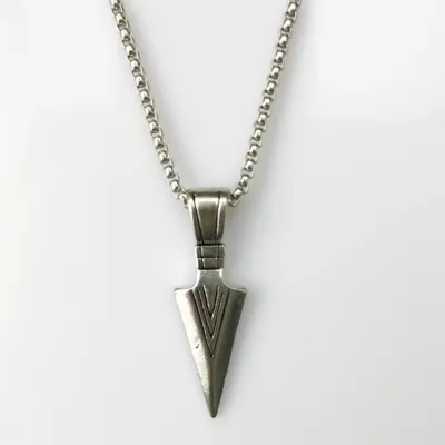Fashion Arrow Pendant Geometric Triangle Men Alloy Snake Chain Necklace