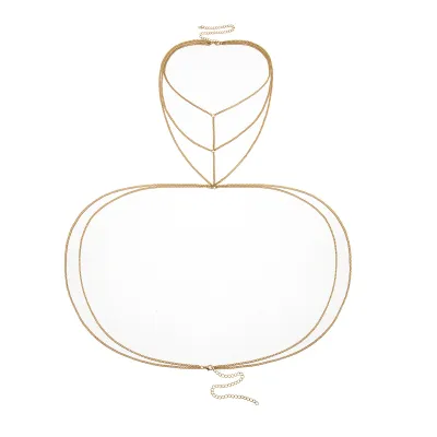 Geometric Metal Chain Multilayer Tassel Body Chain for Women