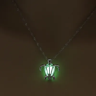 Luminous Hollow Little Turtle Pendant Necklace for Women