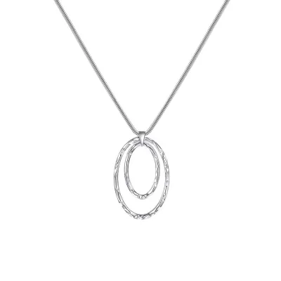 Double Circle Decor Women's Sweater Opera Necklace