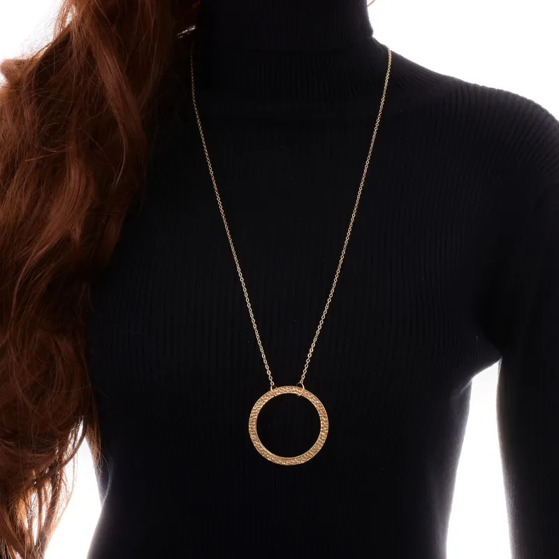 Simple Circle Geometric Women Pendant Necklace