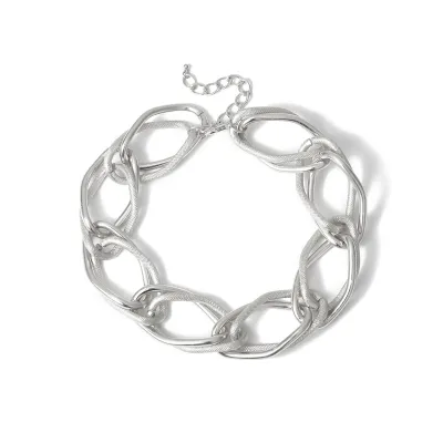 Exaggerated Aluminum O Word Chain Women Choker Necklace Geometric