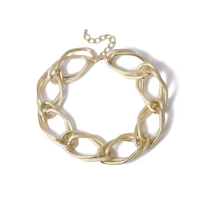 Exaggerated Aluminum O Word Chain Women Choker Necklace Geometric