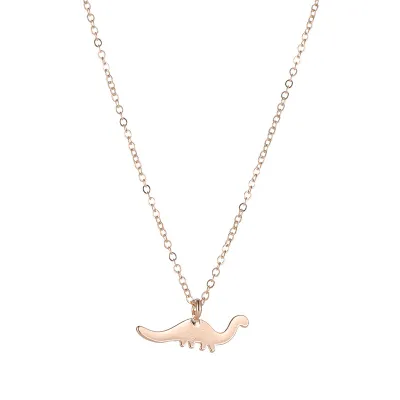 Creative Dinosaur Pendant Necklace for Women, Alloy Cross Chain, Animal Decor Nature Style