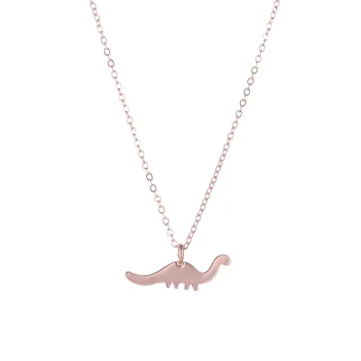 Creative Dinosaur Pendant Necklace for Women, Alloy Cross Chain, Animal Decor Nature Style