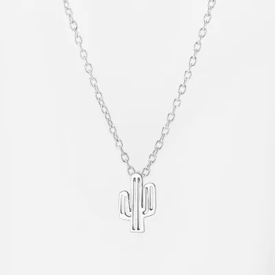 Simple Creative Cactus Decor Women Alloy Choker Necklace
