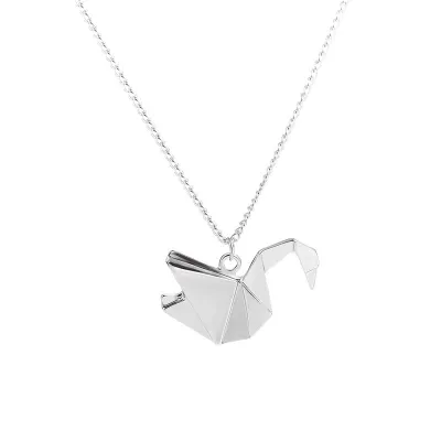 Creative Bird Pendant Design Alloy Water Wave Chain Necklace