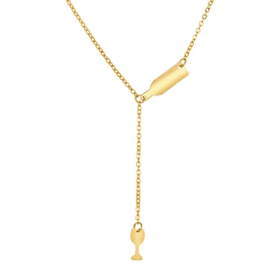 Creative Beer Cup Pendant Tassel Choker Necklace