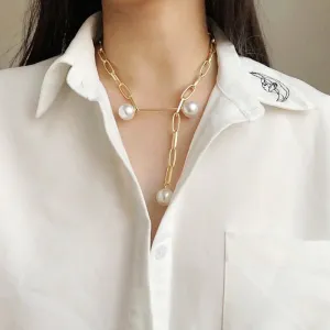Creative Mother-Of-Pearl Coin Pendant Women Choker Necklace with Box Chain