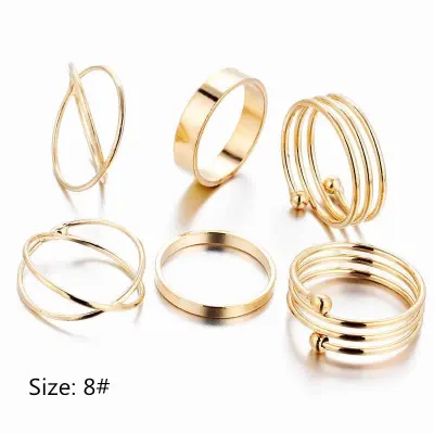 Geometric Spiral Circle Shape Rings Set for Women Men