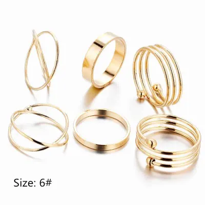 Geometric Spiral Circle Shape Rings Set for Women Men