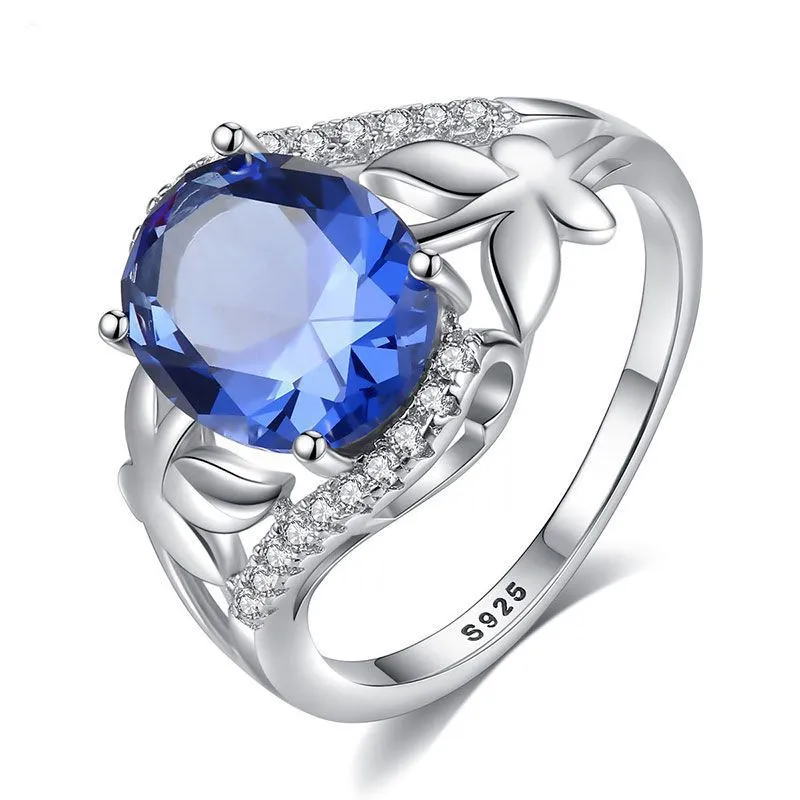 Women Luxury Fine Jewelry High Quality Silver Gemstone Ring