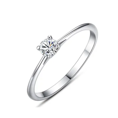 Simple Design High Quality 925 Sterling Silver Diamond Ring