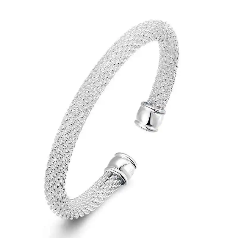 Wholesale Fashion Jewelry Graceful Silver Plated Women's Copper Cuff Bangle