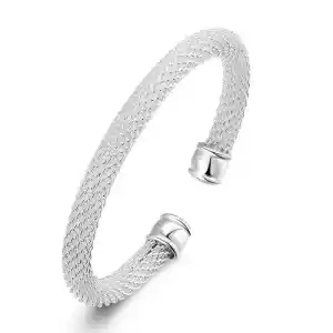 Wholesale Fashion Jewelry Graceful Silver Plated Women's Copper Cuff Bangle