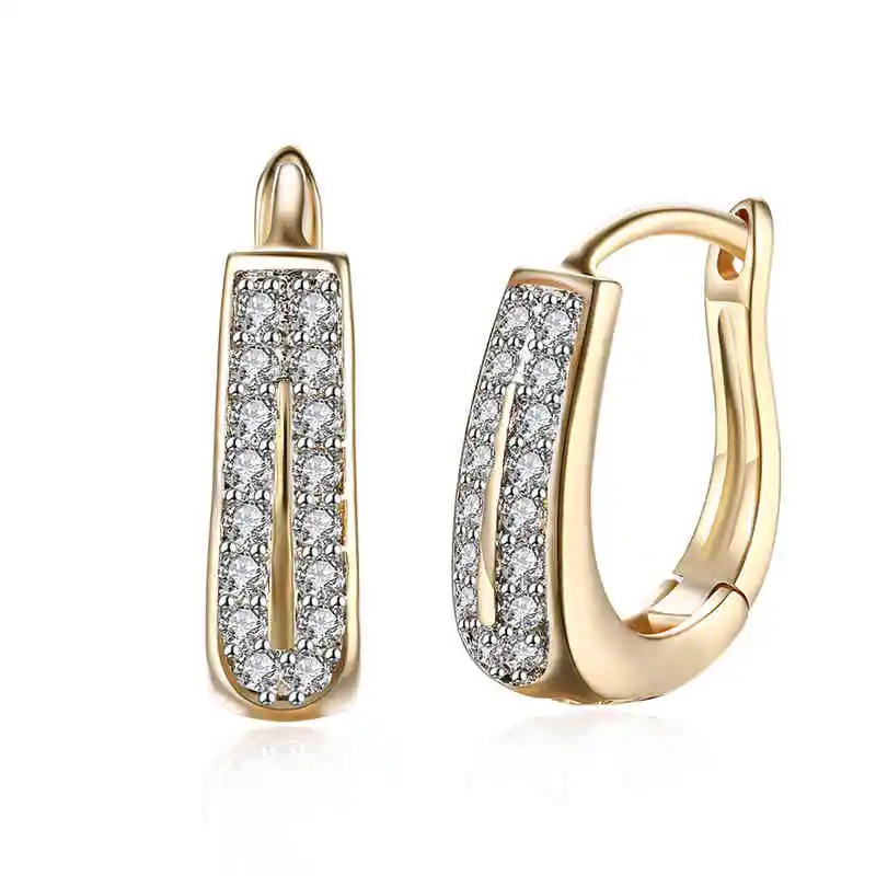 Modern Lady Trendy U Shape Silver Carving Hoop Earrings