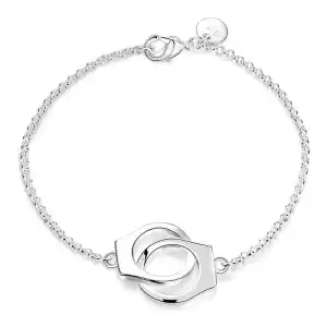 Women's Engagement Luxury Handcuffs Silver Plated Copper Bracelet