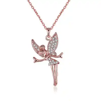 Exquisite Fairy Elf Gold Plated Rose Copper Wholesale Women Necklace