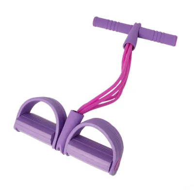 Fashion 4-Tube Foot Pedal Pull Rope Yoga Sit-up Home Fitness Equipment