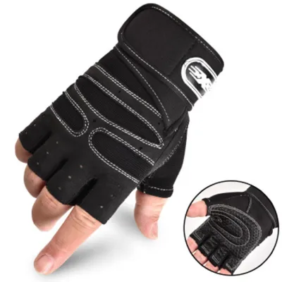 Men's Half-Finger Weight Lifting Gloves for Home Fitness Gym Workout