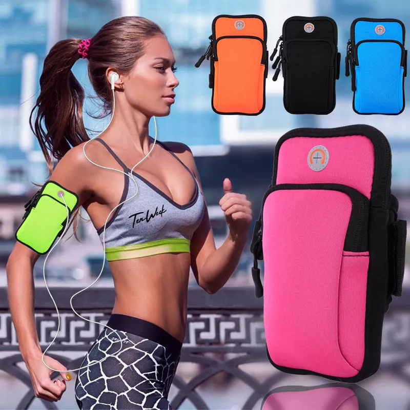 Multi-Color Outdoor Sports Phone Holder Arm Pack for Running, Unisex Diving Cloth Armband with 6.5 Inch Universal Fit