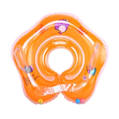 Newborn Inflatable Neck Safety Swimming Ring with Cartoon Pattern