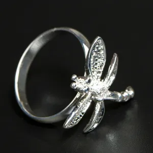 925 Silver Plated Simple Cute Dragonfly Rings