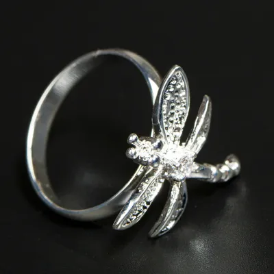925 Silver Plated Simple Cute Dragonfly Rings