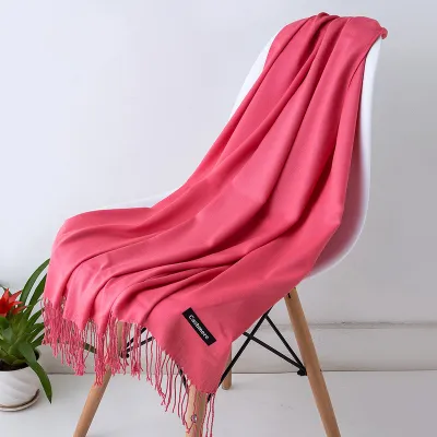 Winter Solid Color Thickening Imitation Cashmere Long Scarf