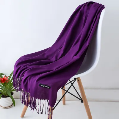 Winter Solid Color Thickening Imitation Cashmere Long Scarf